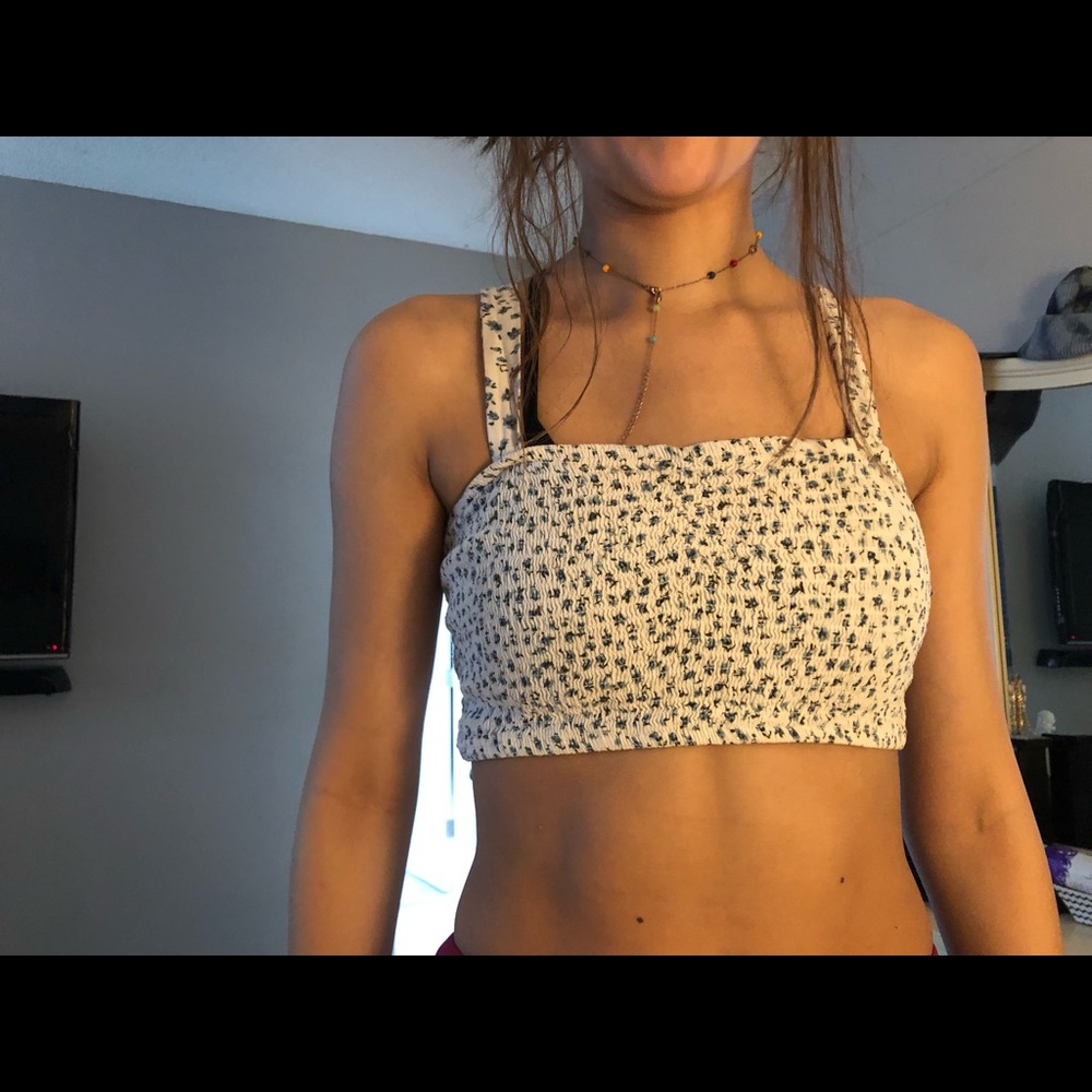Lottie Moss large floral crop top